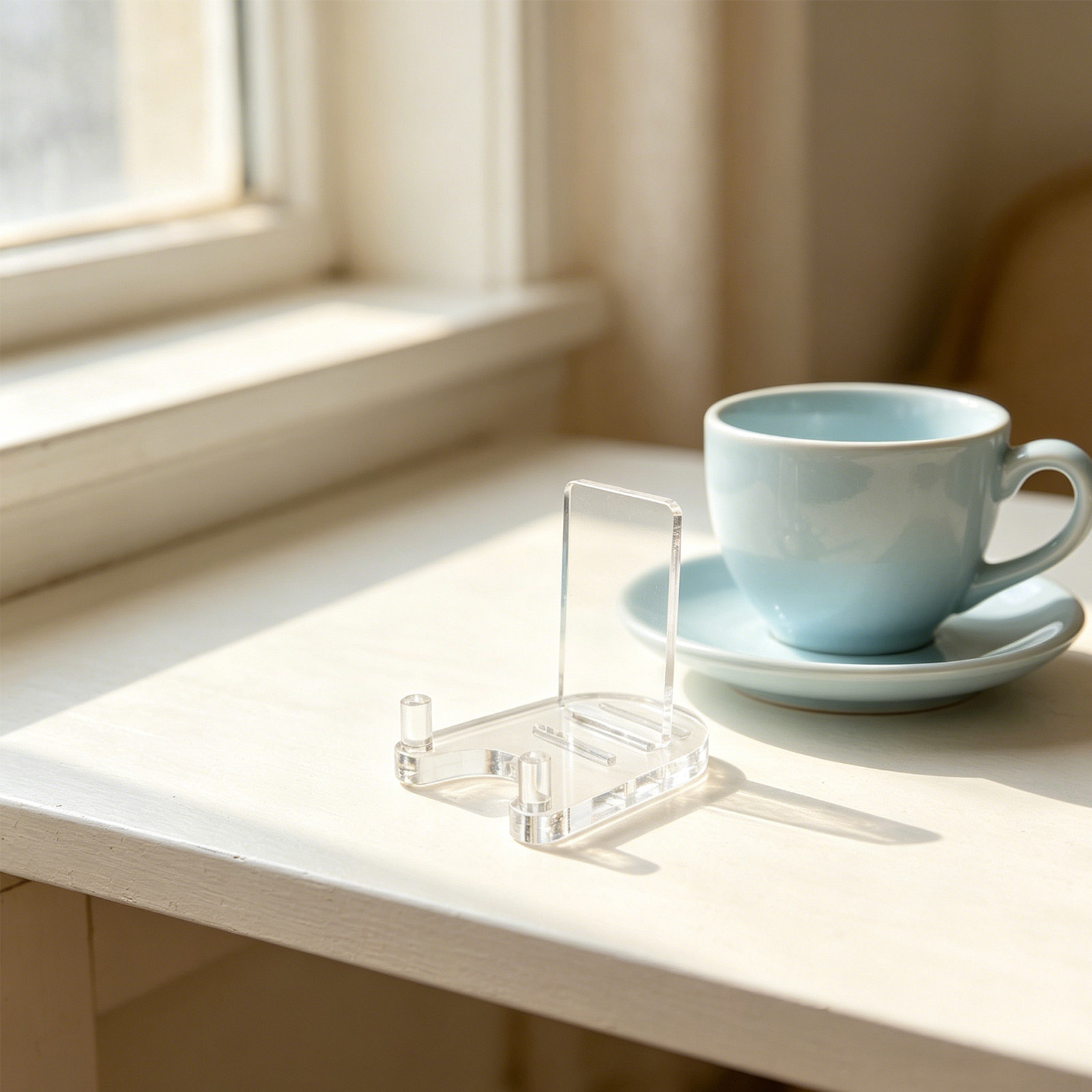 Clear Acrylic Book Stand Holder - Şeffaf Akrilik Tabak Standı, 12,7 cm